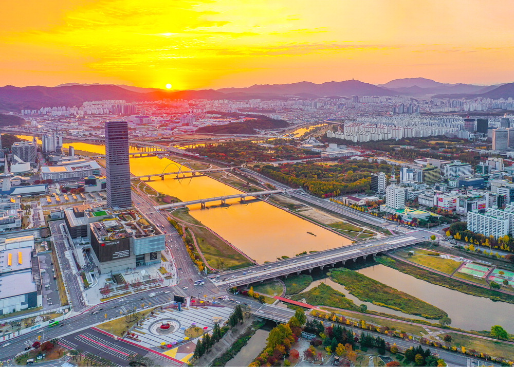 대덕연구개발특와 갑천 전경